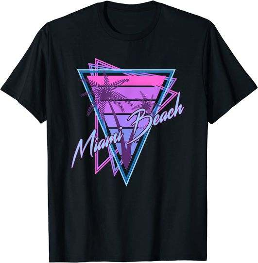 Men's T Shirt Miami Beach Vintage 80s