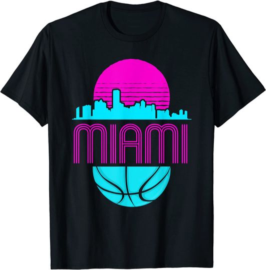 Miami Men's T Shirt Florida Cityscape Retro