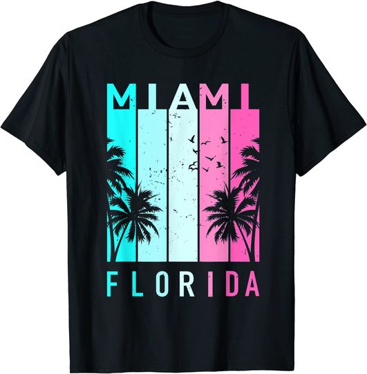 Men's T Shirt Retro Miami Florida Beach