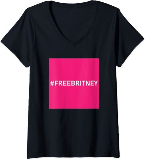 Womens Free Britney Pink V-Neck T-Shirt