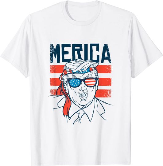 Funny Donald Trump 4th of July Independence Day America Flag T-Shirt