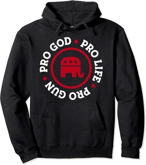 American Republican Hoodie - Pro Life Pro God Pro Gun Saying