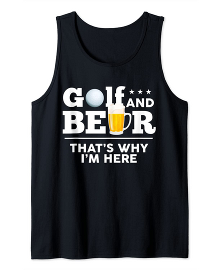 Golf and Beer Joke Dad Funny Fathers Day Drinking Birthday Tank Top