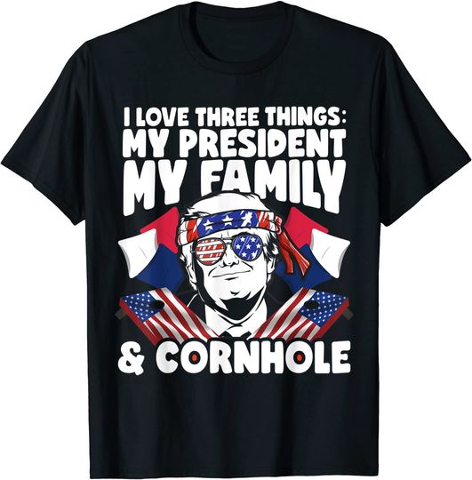 President Trump Family Cornhole MAGA Bean Bag July 4th Gift T-Shirt