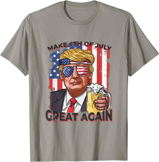 Drink Like Donald Trump 4th of July Shirt Men Women USA Flag T-Shirt