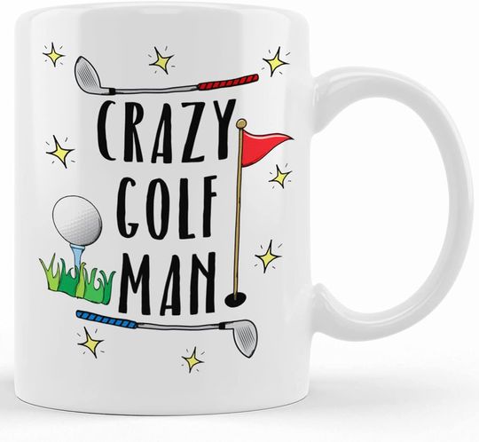 Crazy Golf Man 15oz Large Mug Cup, Ceramic Novelty Coffee Mugs 11oz, 15oz Mug, Tea Cup, Gift Present Mug For Birthday, Christmas Thanksgiving Festival