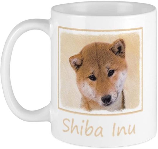 Shiba Inu Faces Mug,White