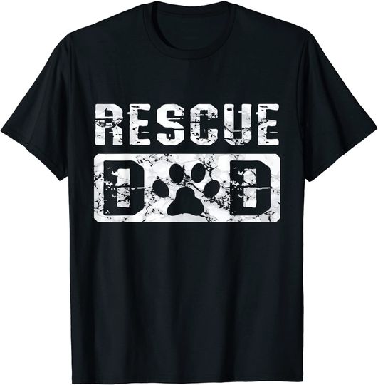 Mens Rescue Dad Animal Activist Dog Lover Pet Owner Rescuer Dad T-Shirt