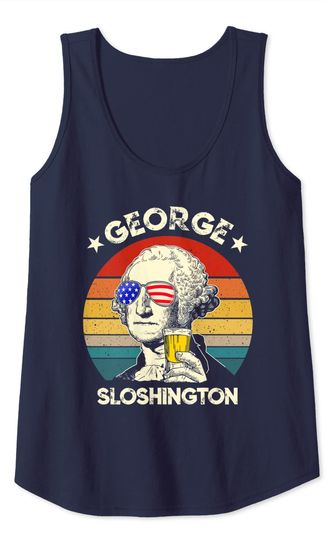 George Sloshington Washington Retro USA President Patriotic Tank Top