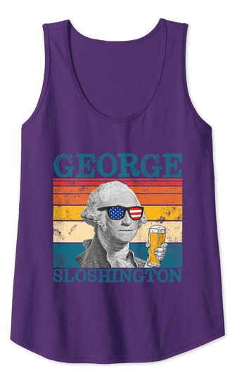 George Sloshington Retro Drinking President Washington Tank Top