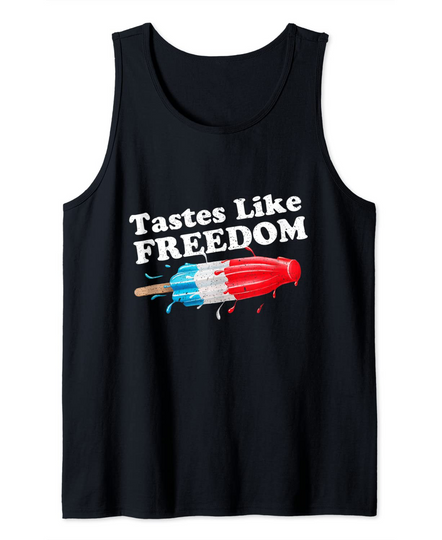 Tastes Like Freedom Funny Popsicle 4th of July Retro Gift Tank Top