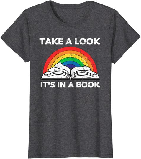 take a look it's in a book reading vintage retro rainbow Hoodie