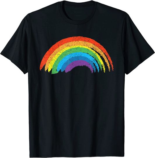 Vintage Retro Rainbow T-Shirt - Classic Distressed Design