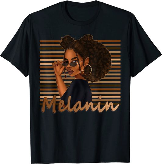 Melanin Afro Natural Hair Queen Black Girl T Shirt