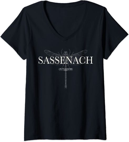 Outlander Sassenach Dragon Fly Line Art T Shirt
