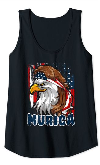 MURICA | USA American Flag Eagle, Mullet & Bandana Tank Top