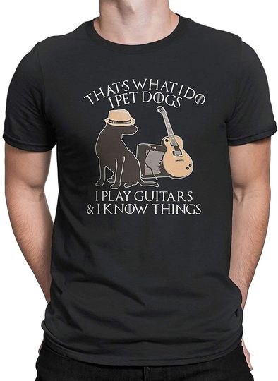 That's What I Do I Pet Dogs funny Guitar T-Shirt