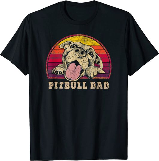 Pitbull Dad Vintage Smiling T Shirt