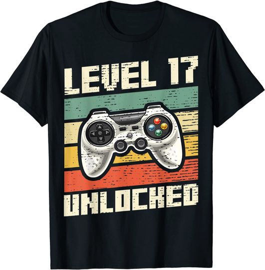 Retro Video Game Level 17 Unlocked  T Shirt