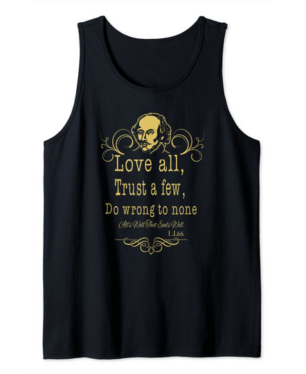 William Shakespeare Plays Quotes Poems Sonnets Biography Tank Top