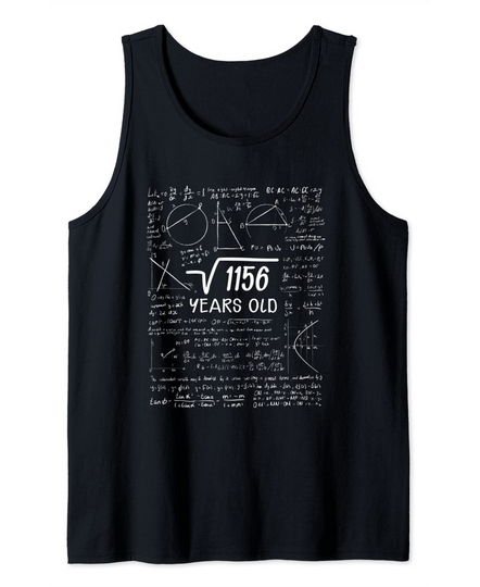 Math Square Root 1156 = 34 Years Tank Top