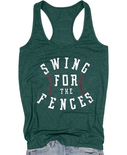 Baseball Quote Graphic Vest Summer Vacation Racerback Tank Top