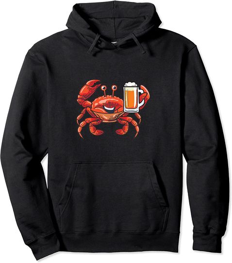 Crab With Beer in the Hand Pullover Hoodie