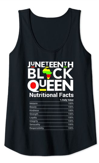 Nutrition Facts Juneteenth Queen Melanin Black Tank Top