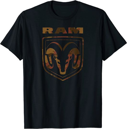 Mens Ram Trucks Brown Camo Logo T-Shirt