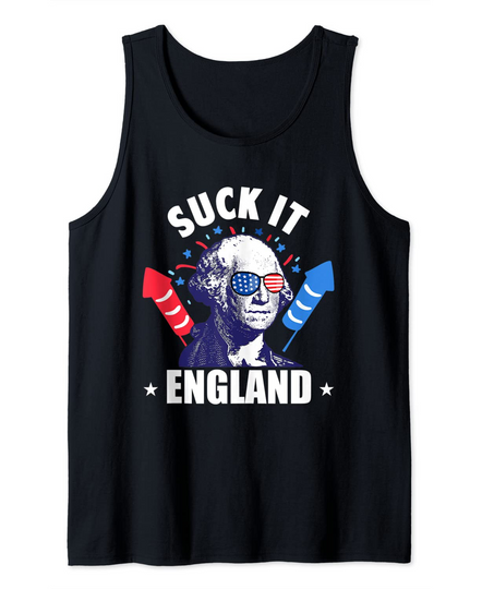 Suck It England Funny 4th of July George Washington Funny Tank Top
