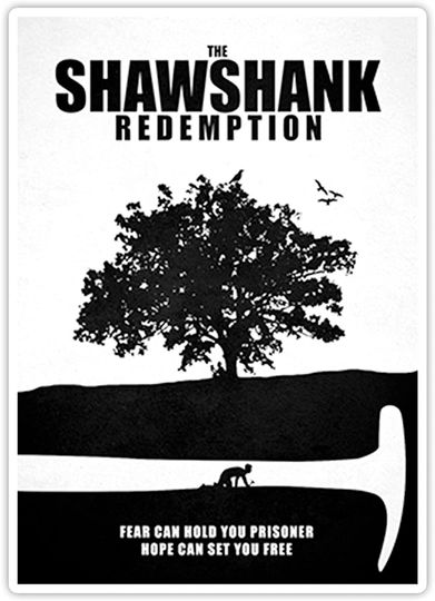 The Shawshank Redemption Minimal Movie Poster Mmpg Graphic Sticker 3"