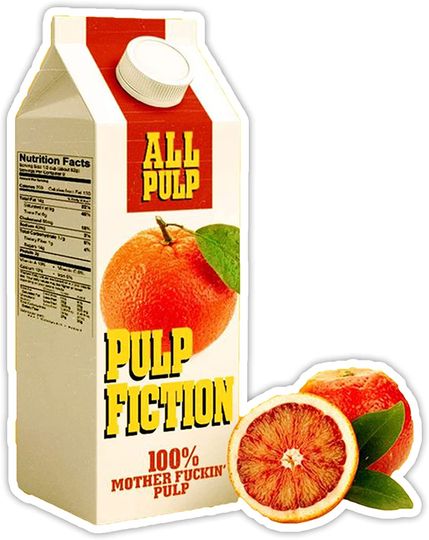 Pulp Fiction Orange Sticker 2"
