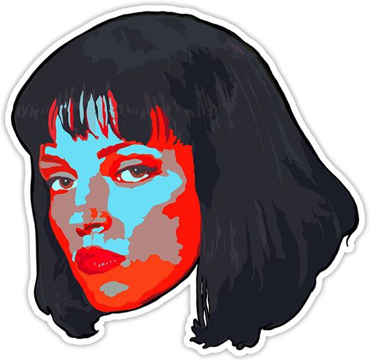 Pulp Fiction Portrait of Mia Wallace Sticker 2"