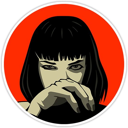 Pulp Fiction Mia Wallace Red Circle Sticker 3"