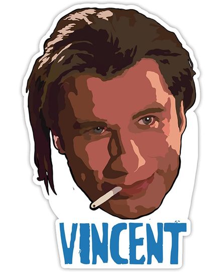 Pulp Fiction Vincent Vega Smoking Sticker 3"