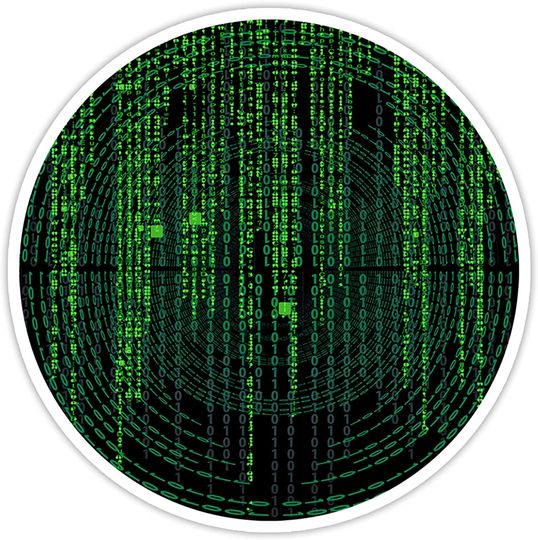 The Matrix Code Circle Sticker 3"