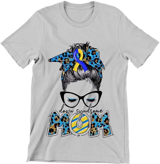 Down Syndrome Mom Blue Yellow Ribbon Mother's Day Shirt