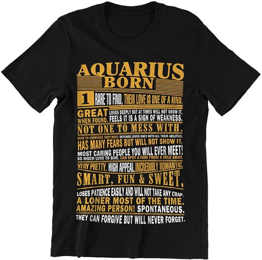 Aquarius Born Can Forgive But Never Forget Shirt