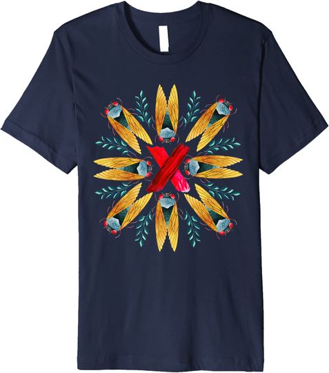 Cicada Mandala Pretty Brood X 2021 Watercolor Design Premium T-Shirt