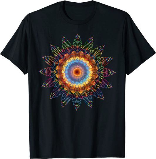 Mandala Sacred Geometry Prana Art Yoga Mantra Om Good Vibe T-Shirt