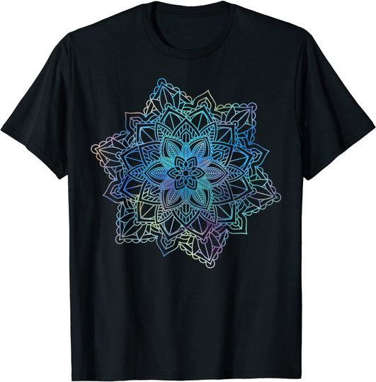 Watercolor Mandala Sacred Fractal Geometry Art Good Vibe T-Shirt
