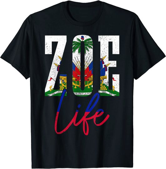 Haiti Flag Zoe Haitian Life Pride T-Shirt