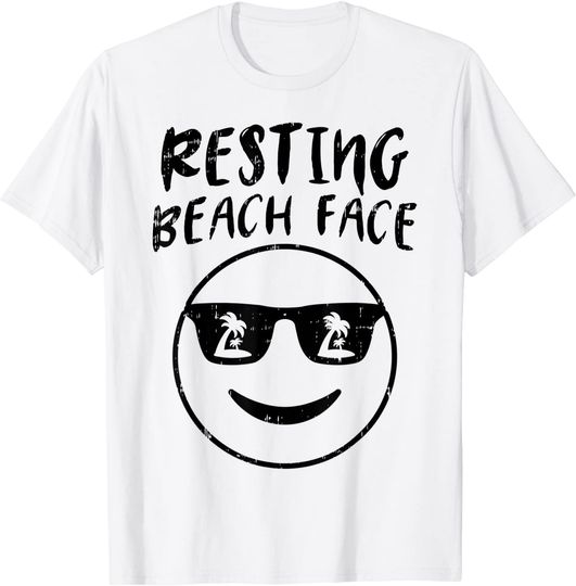 Resting Beach Face Emoji Funny Aloha Summer Shirt