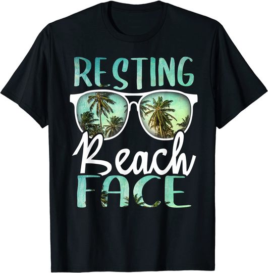 Resting Beach Face Vintage Retro Funny Beach T Shirt