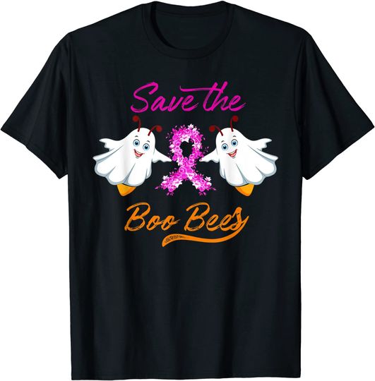 Breast Cancer Halloween Gift - Save The Boo Bees T-Shirt