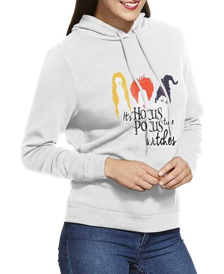 Its Hocus Pocus Time Witches Womens Printed Pullover Hoodie
