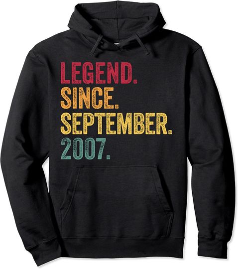 13 Years Old Legend Since September 2007 13th Birthday Hoodie