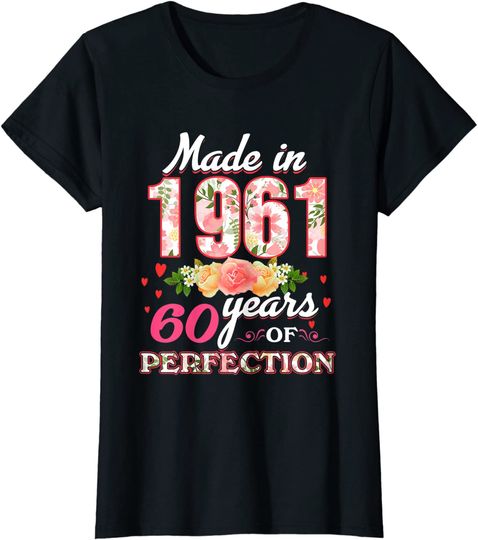Womens Made In 1961 Design 60 Years Old 60th Birthday Shirt