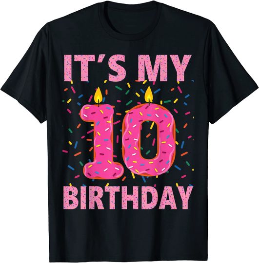 Kids Sweet donut It's My 10th Birthday Shirt Custom T Shirt