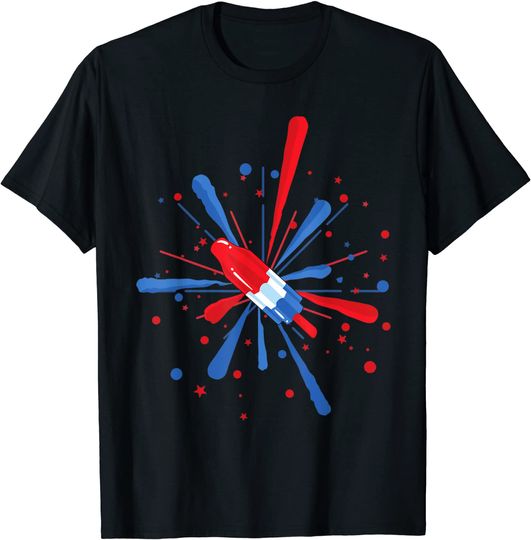 Fourth of July Fireworks Popsicle T Shirt